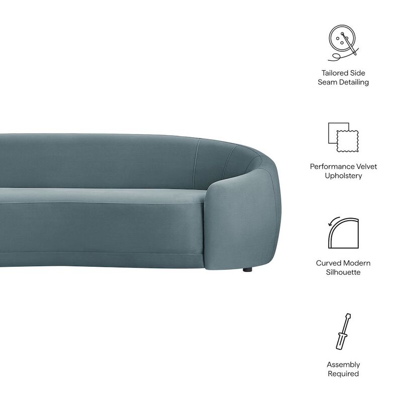 Contessa Curved Performance Velvet Sofa image number 1