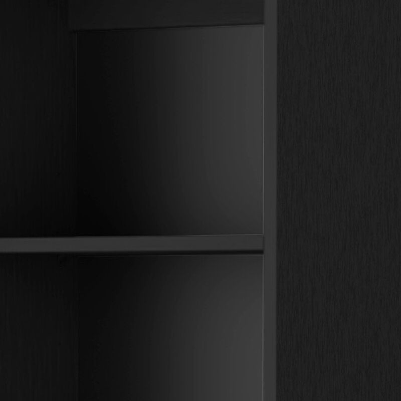 HomeRoots 70" Black Wood Five Tier Bookcase image number 5
