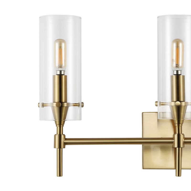 Cato Bohemian Farmhouse Iron/Glass LED Vanity