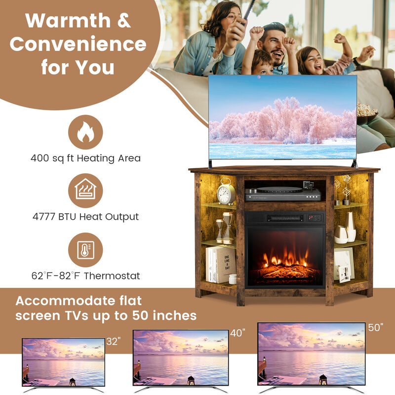 Modern TV Stand with LED Lights &ndash; Entertainment Center for Living Room Storage image number 4