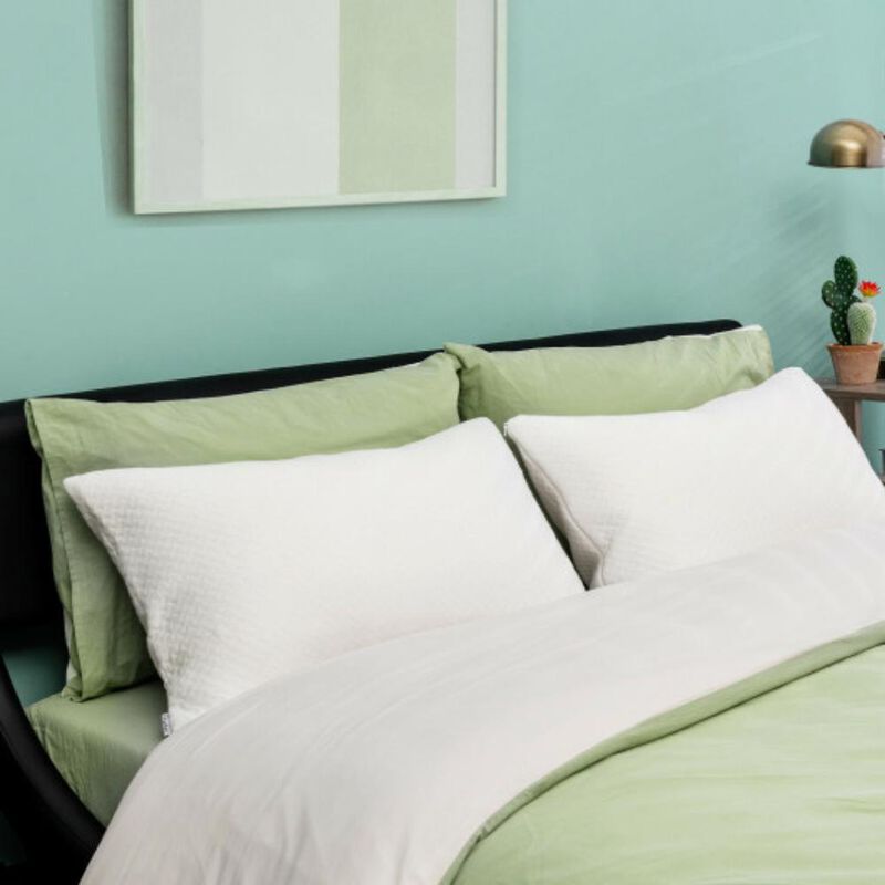 28 x18 Inch Shredded Memory Foam Bed Pillows with Bamboo Cooling Cover