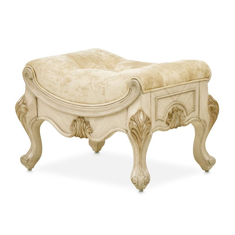 Michael Amini Platine de Royale Vanity Bench - Champagne