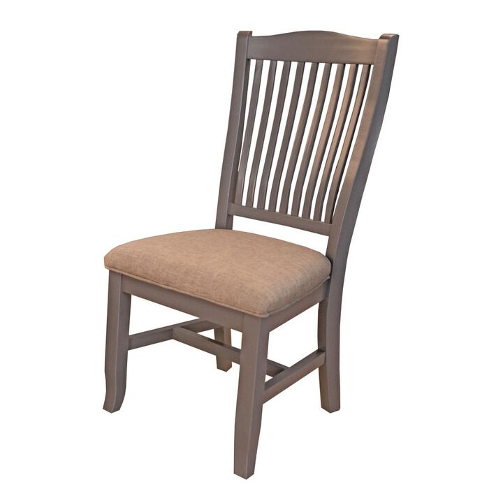 Belen Kox Seaside Pine Slatback Side Chairs with Upholstered Seating (Set of 2), Belen Kox