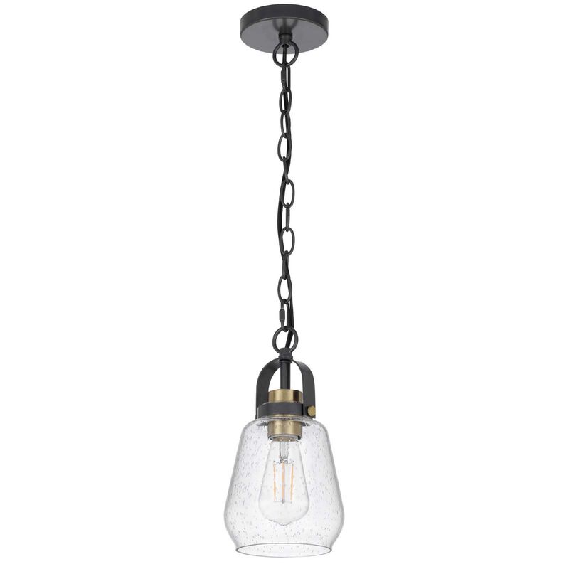 Lantern Accent Ceiling Pendant Light, Clear Glass Shade, 13 Inch Black image number 4