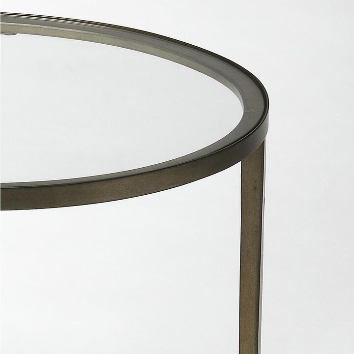 Gold Oval Glass End Table, Belen Kox