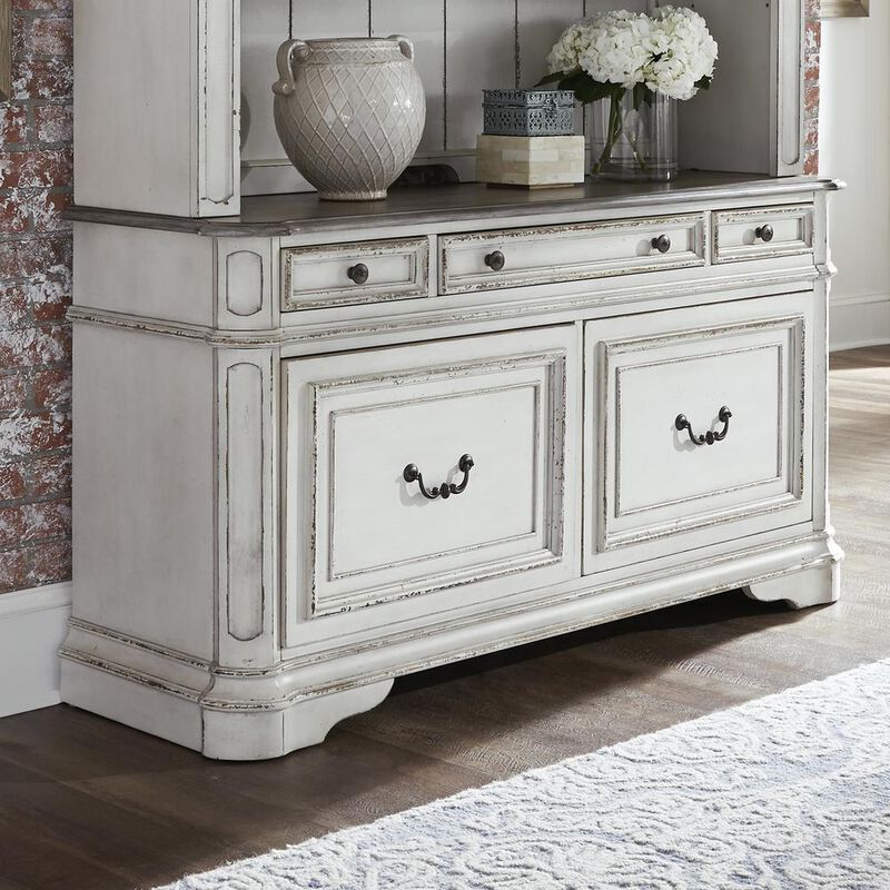 Liberty Furniture Magnolia Manor Credenza in Antique White image number 9