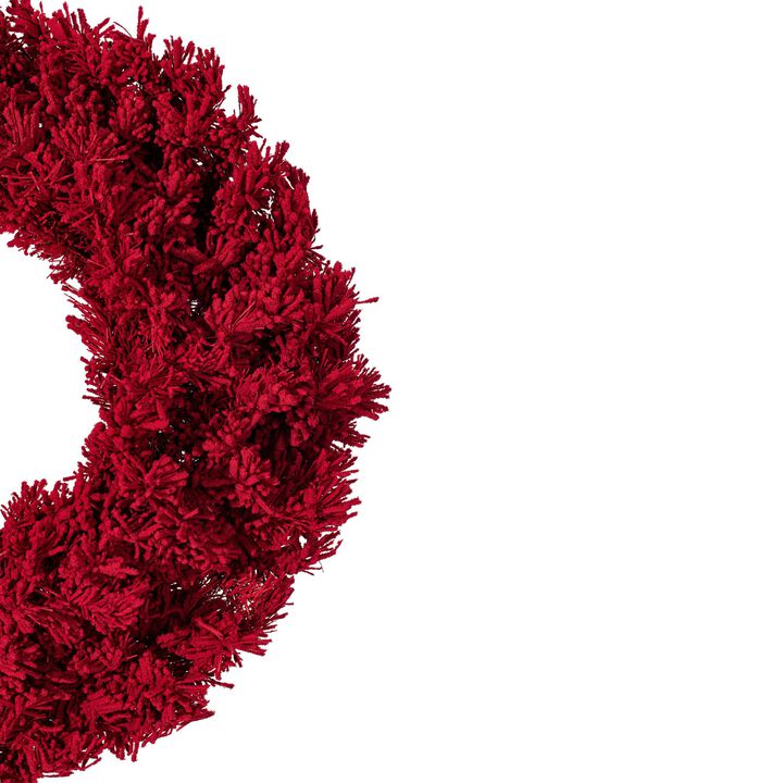 Vickerman 24" Flocked Red Fir Artificial Christmas Wreath, Unlit - Faux Fir Christmas Wreath - Indoor Seasonal Home Decor