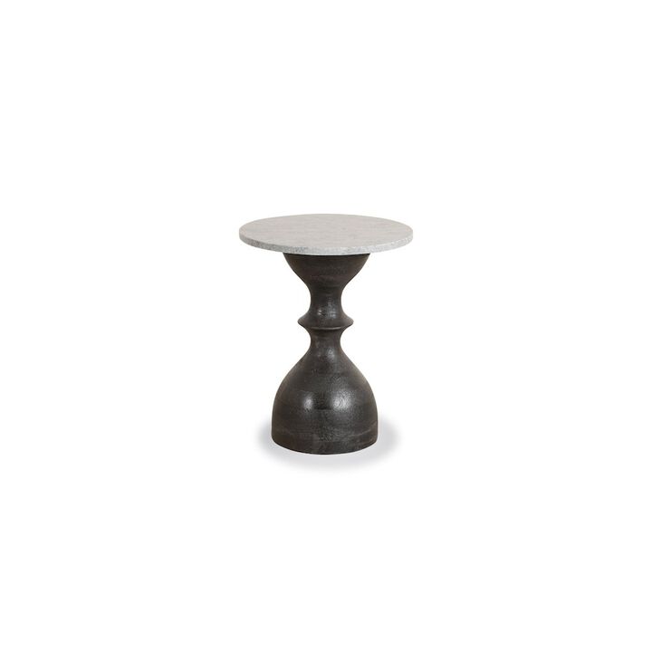 World Interiors Palm Desert Rustic Marble Side Table