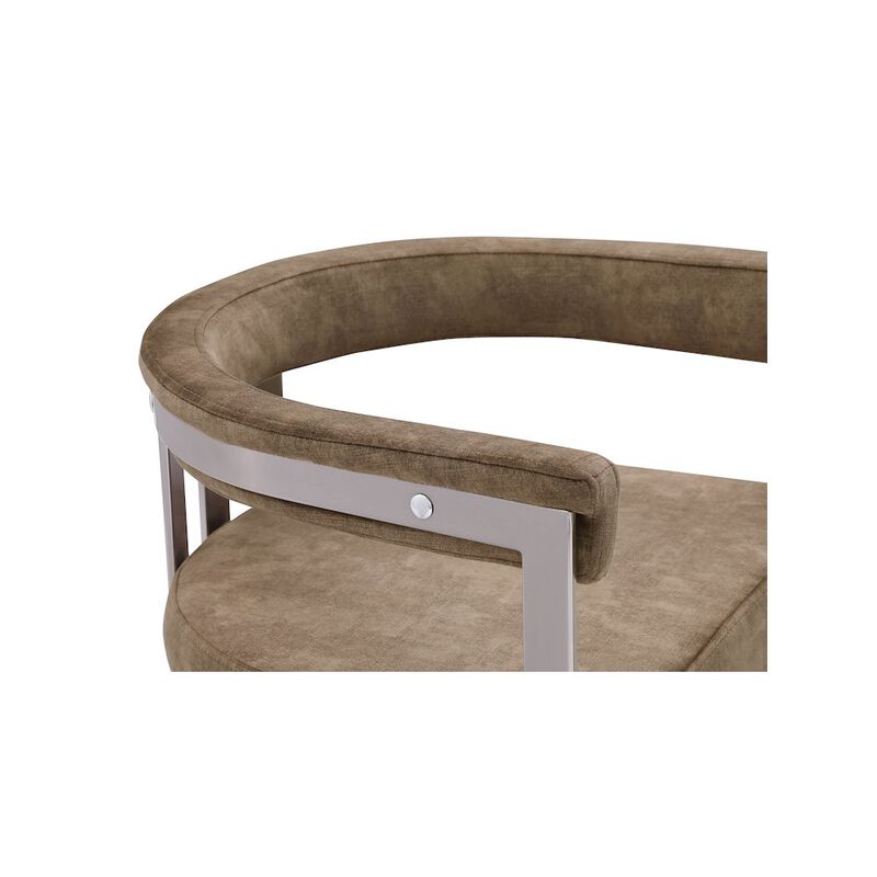 Meridian Furniture Marcello Brown Velvet Dining Chair, Set of 2