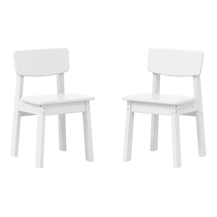 WestinTrends Outdoor HDPE Kids Modern Plastic Toddler Dining Chairs ((Set of 2))