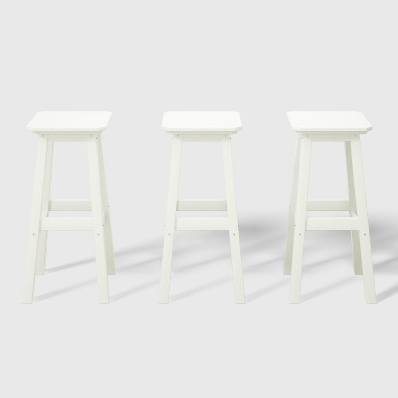 WestinTrends 29" HDPE Outdoor Patio Square Bar Stools Set of 3 image number 0