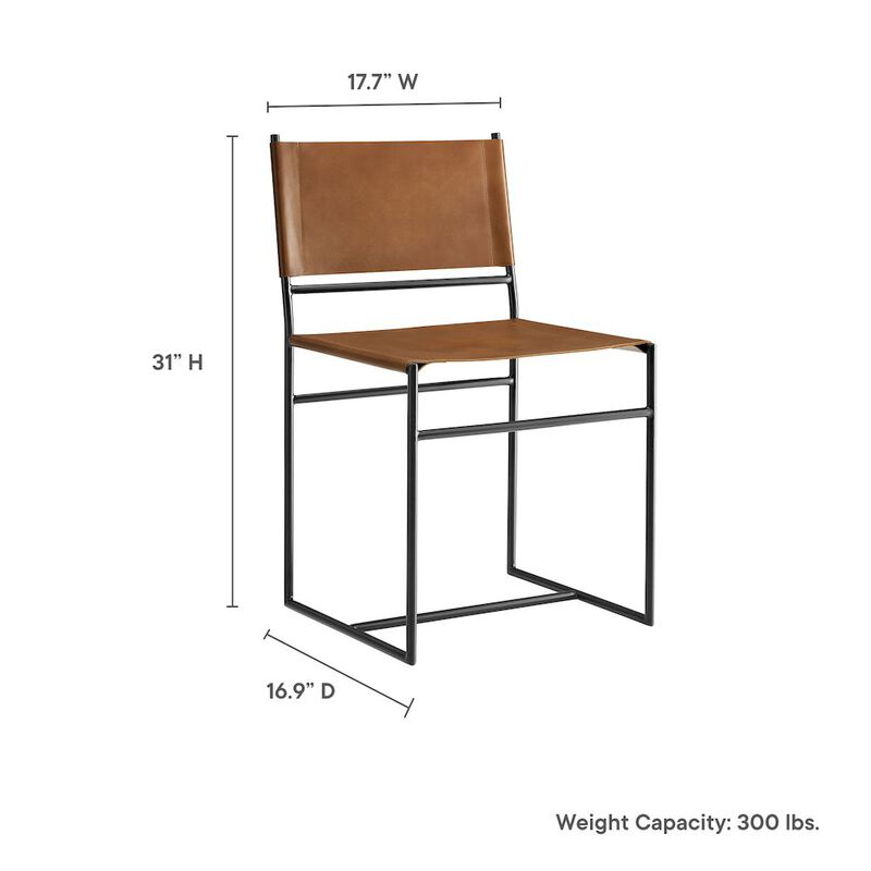 Thatcher Leather and Metal Dining Chair image number 1