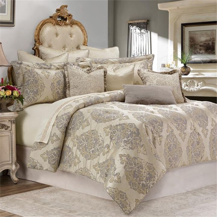 Michael Amini Bennett 10-Piece King Comforter Set - Champagne