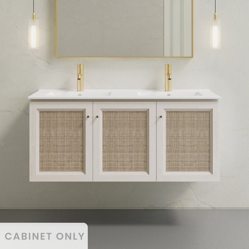 Classe 48" Wall-Mounted Bathroom Vanity in White Oak without Sink Top image number 1