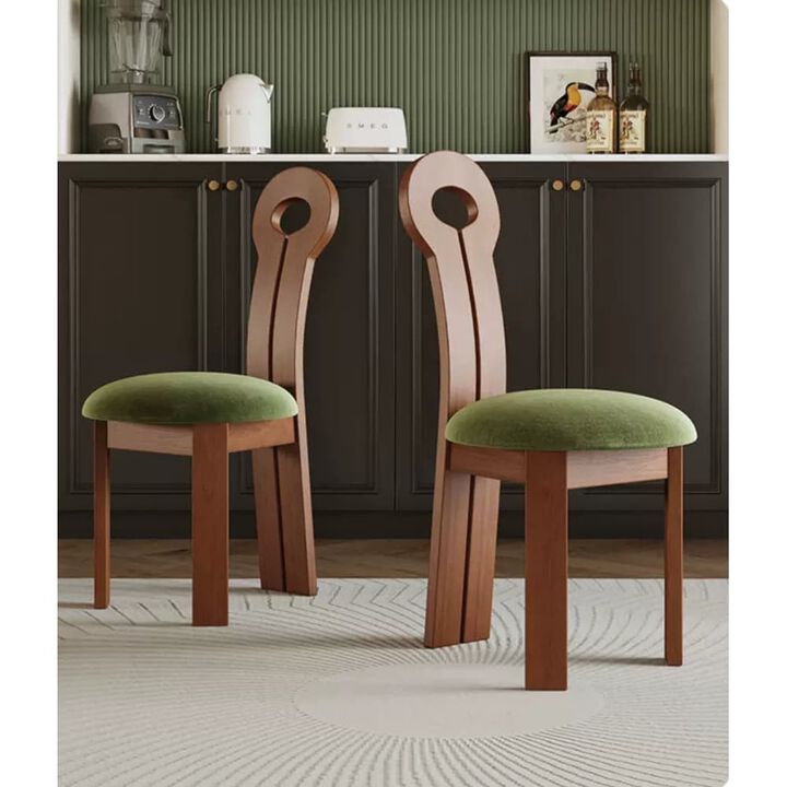 Upholstered Sculptural Modern Dining Chair (Set of 2)
