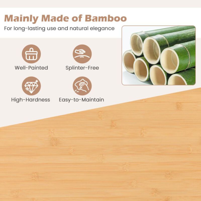 Hivvago Kitchen Island Cart on Wheels with Sturdy Bamboo Frame