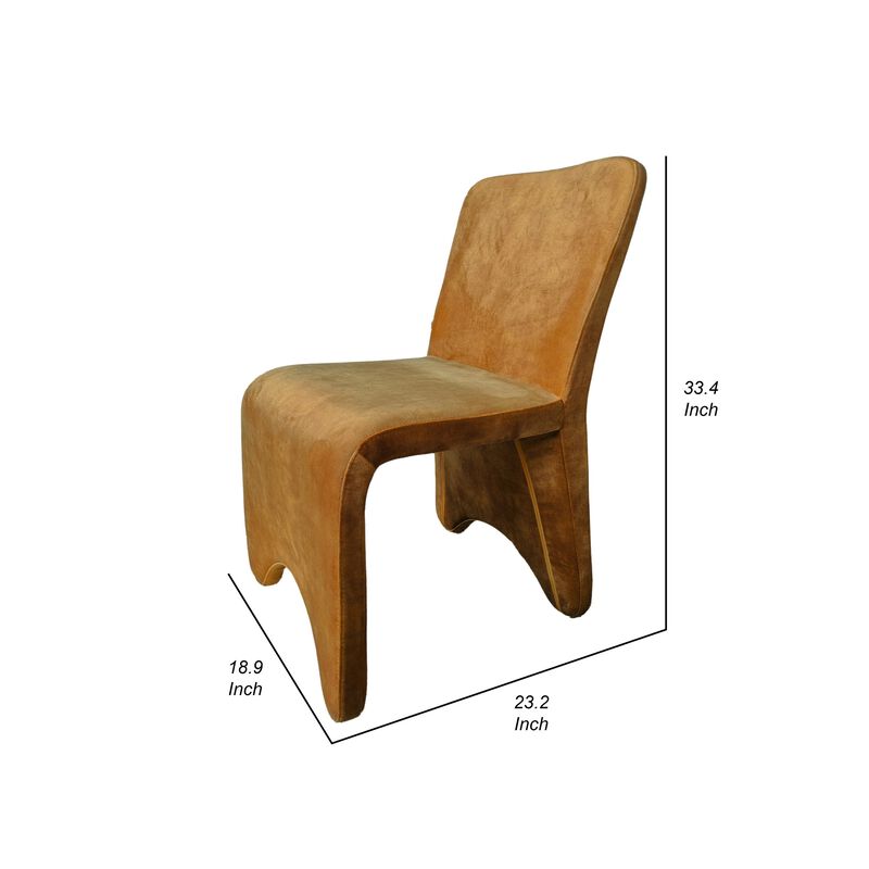 Cid Lou 19 Inch Side Dining Chair Set of 2, Brown Polyester, Panel Frame image number 5
