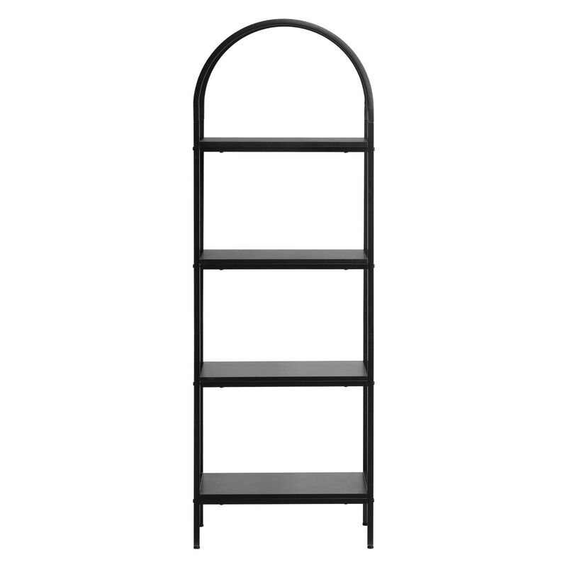 Freestanding 4 Tier Industrial Bookshelf Open Display Shelf Black image number 0