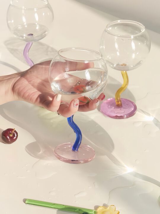 Handblown Bubble Wine Glass