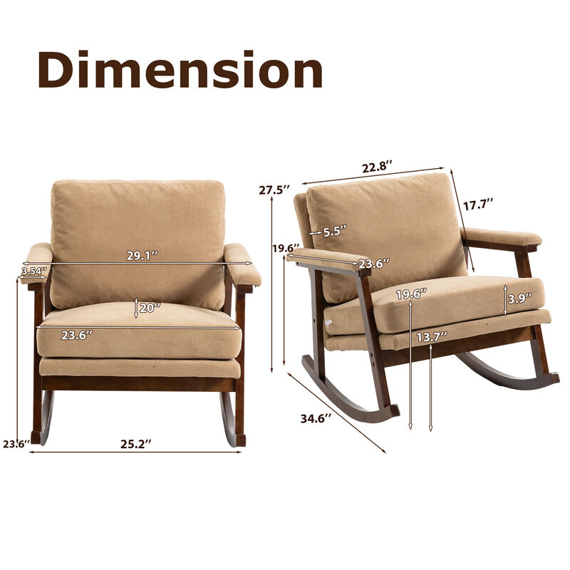Cumsko Solid Wood rocking chair image number 7
