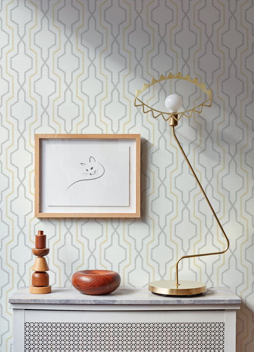 Rion Yellow Trellis Wallpaper