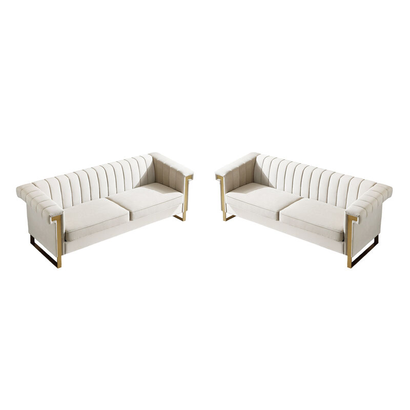 Satwud Luxury Velvet Sofa Set image number 0