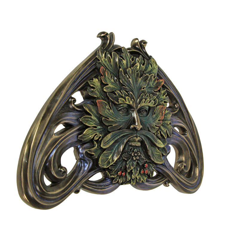 Art Nouveau Style Celtic Greenman Wall Hanging 9.5 Inches Long image number 2