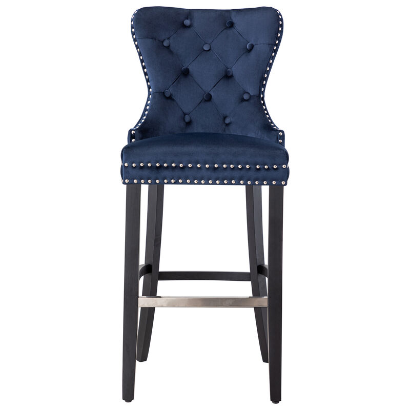 WestinTrends Tufted Velvet Bar Stool