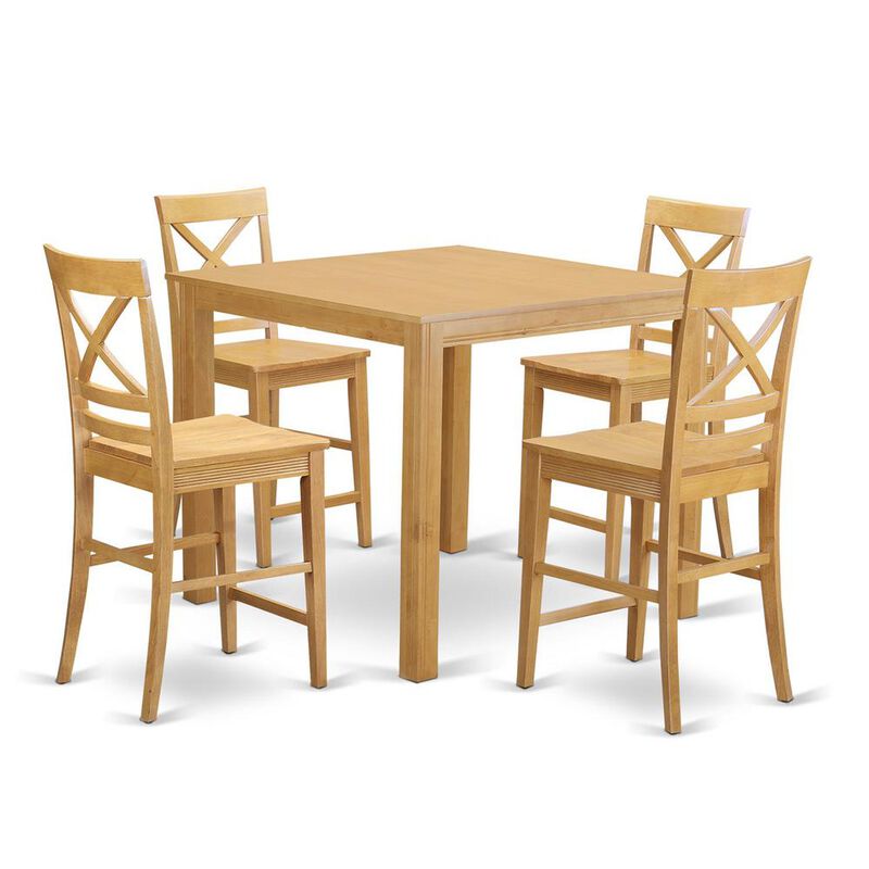 5 Pc counter height pub set - Dining Table and 4 bar stools.