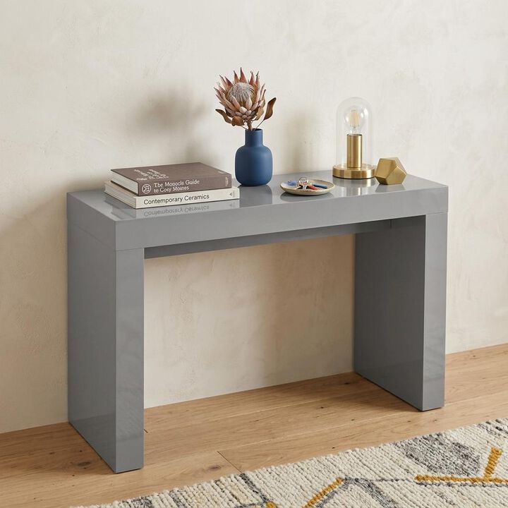 HomeRoots 47" Gray Wood Block Console Table