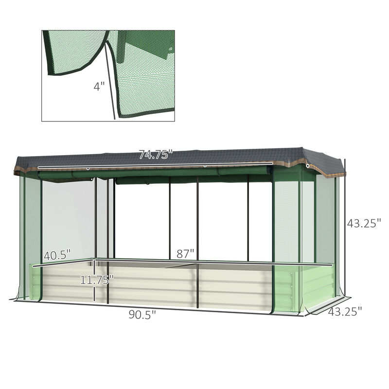 Hivvago Elevated Garden Bed with Protective Shade image number 2