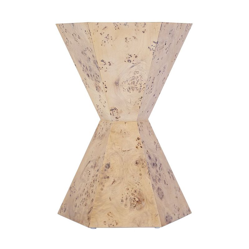 Butler Specialty Billie Burl Hexagon Side Table, Light Brown
