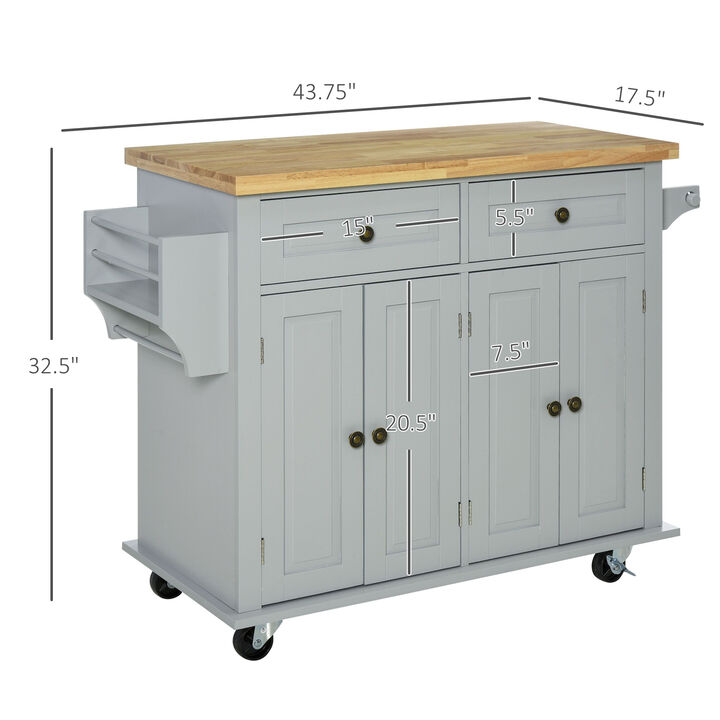 Space-Saving Kitchen Island &ndash; Freestanding Storage Cupboard with Multiple Shelves