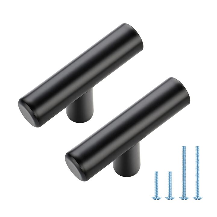 JOY DECOR 30 Pack 2 Inch Cabinet Pulls with Single Hole Stainless Steel Kitchen Cabinet Handles Matte Black Drawer Pulls Kitchen