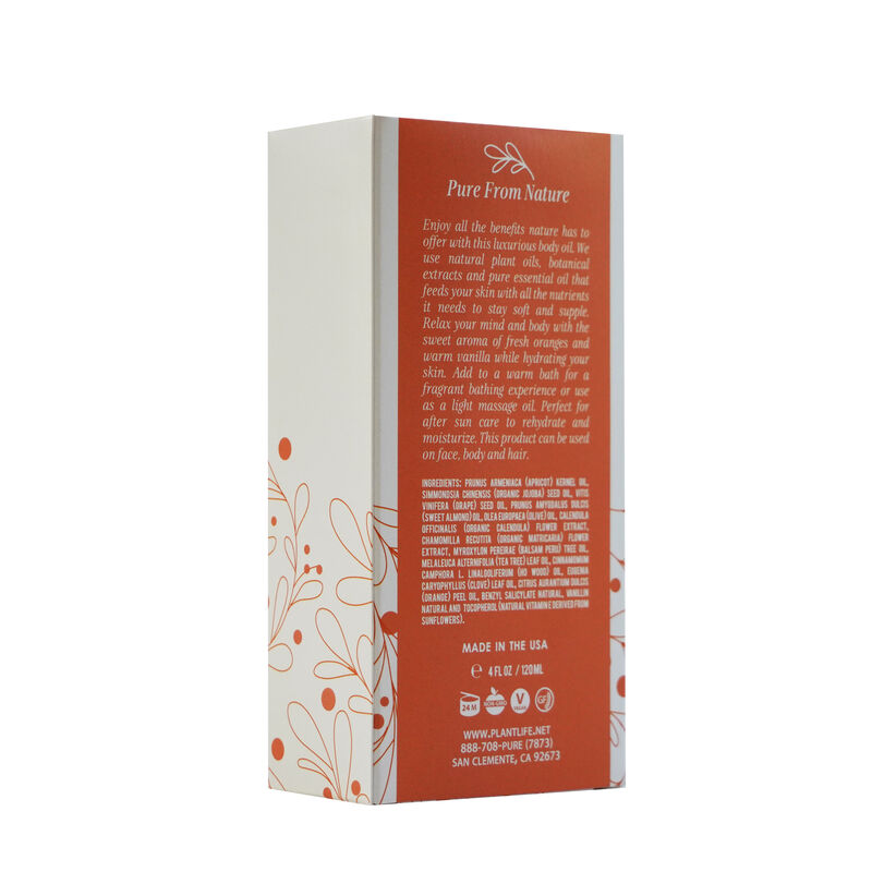 Plantlife Gift Set Vanilla Orange Body Oil 4oz image number 1