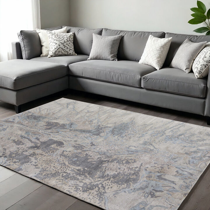 HomeRoots Abstract Hand Tufted Distressed Area Rug