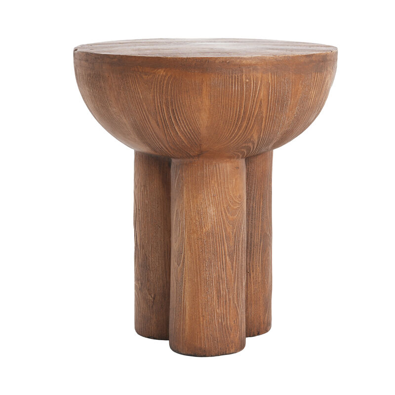 Christopher Knight Home Gorou Rustic Outdoor Three-Legged Lightweight Concrete Side Table image number 4