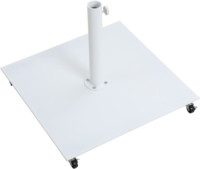 Meridian Furniture Fiji Grey Fabric / Matte White Aluminum Patio Umbrella with Base Sets