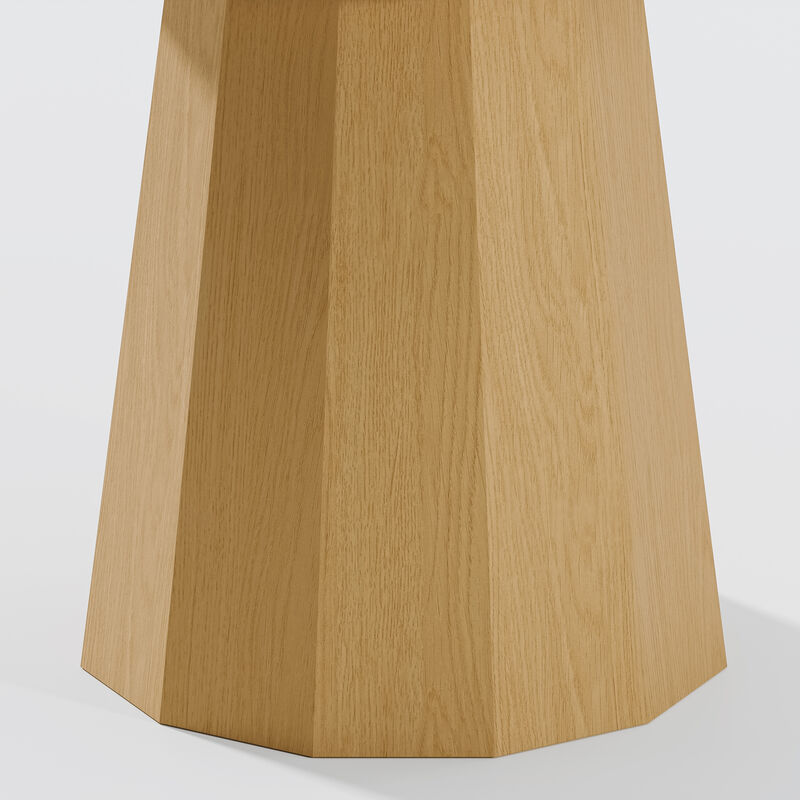 60 Inch Round Natural Wooden Dining Table Seats 4-6 People, Suitable for Living Room and Dining Room