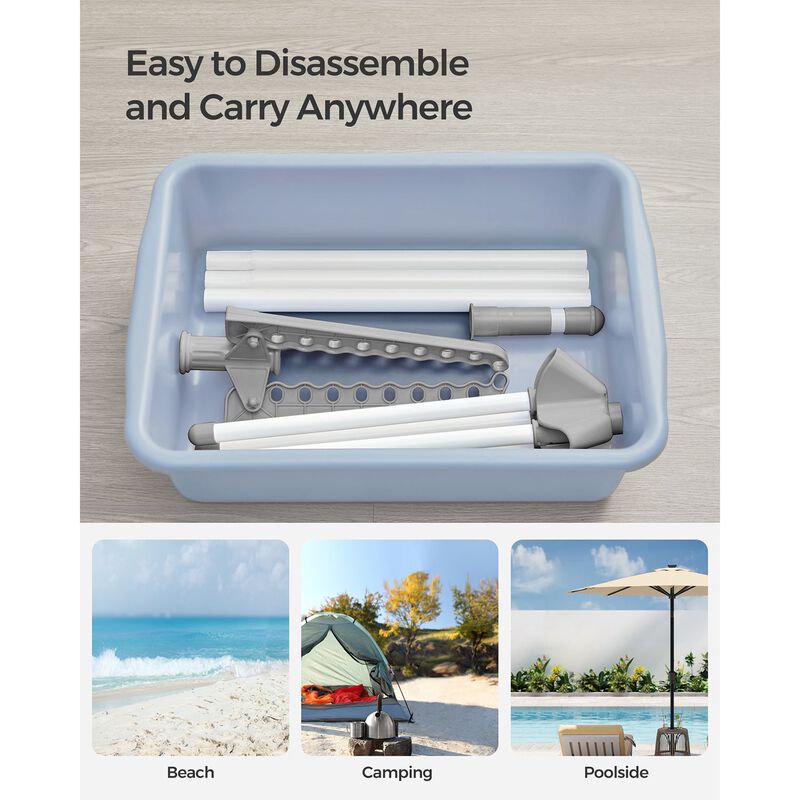 Stainless Steel Clothes Drying Rack with 3 Arms and Foldable Quadripod Frame