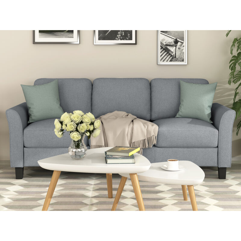 3-Seat Sofa Living Room Linen Fabric.