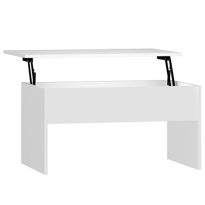 vidaXL Modern Coffee Table with Lift Top in White | Rectangular Engineered Wood | Versatile Home Furniture | 31.5"x19.9"x16.3"
