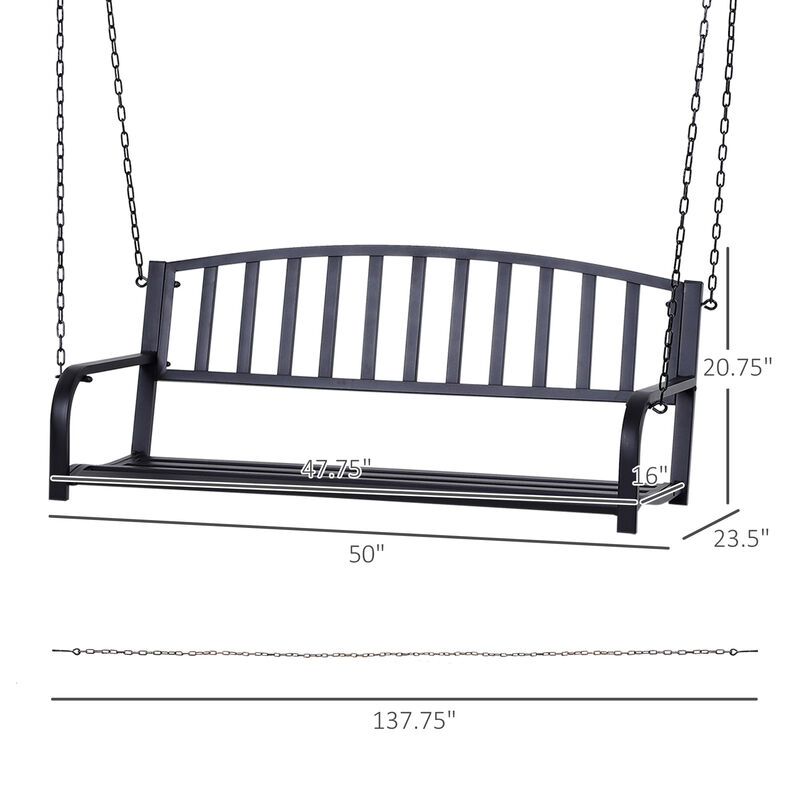 Hivvago 2-Person Front Porch Swing Bench image number 2