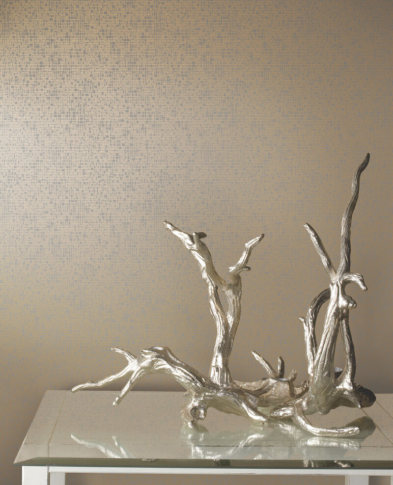 Interactive Taupe & Gold Wallpaper image number 1
