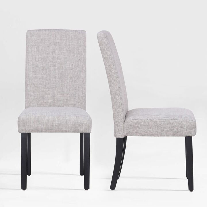 WestinTrends Upholstered Linen Fabric Dining Chair (Set of 2)