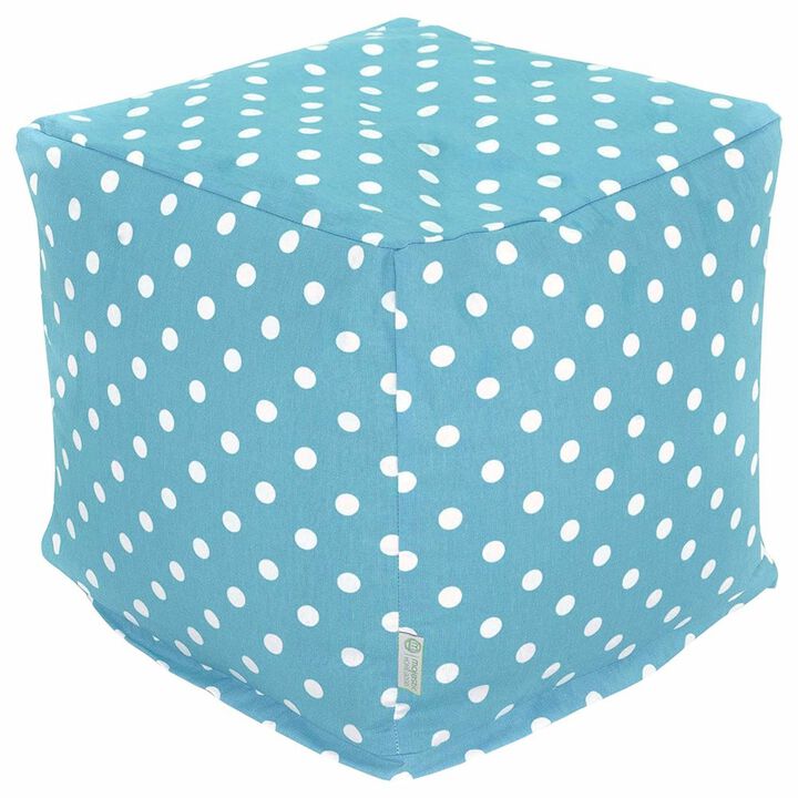 Majestic Home Goods Cube Pouf Polka Dot (Small) Aquamarine