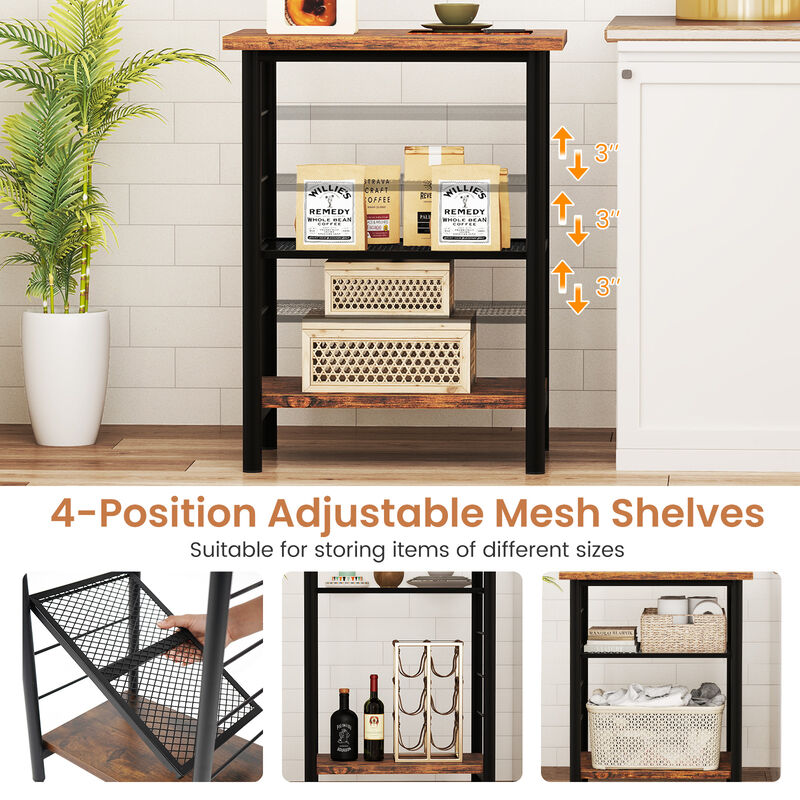 3-Tier End Table with Storage, Space-Saving Nightstand for Bedroom or Living Room