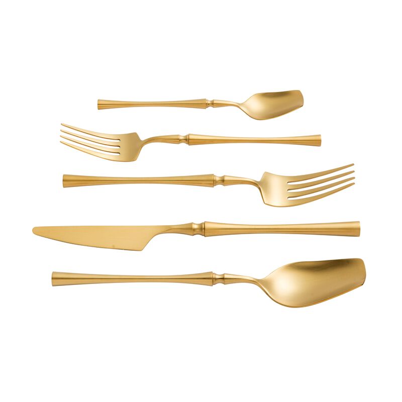 Millie Brushed Silver Stainless Steel Flatware - Set of 5 Pieces