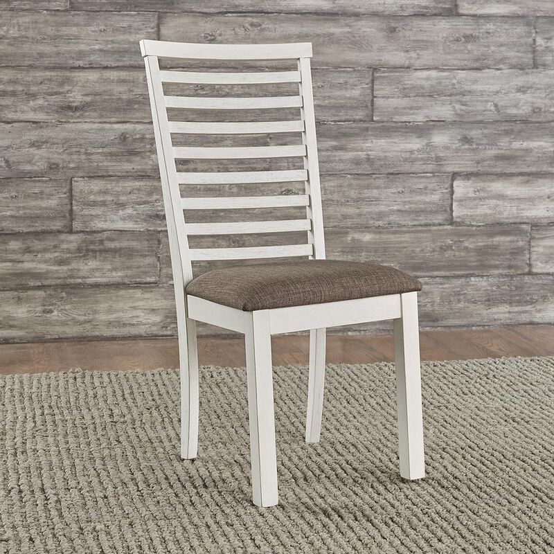 Liberty Furniture Uph Ladder Back Side Chair (RTA) - Set of 2 Transitional White image number 8