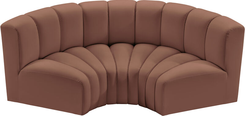 Meridian Furniture Arc Cognac Vegan Leather Modular Sofa image number 2